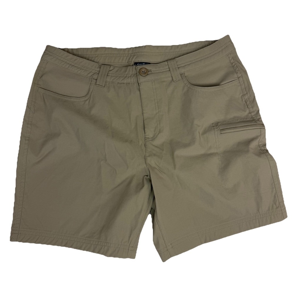 Eddie Bauer Horizon Guide Women's Shorts Sz 14 Khaki Tan Hiking Utility Outdoor
